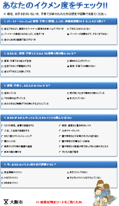 あなたのイクメン度をチェック!!